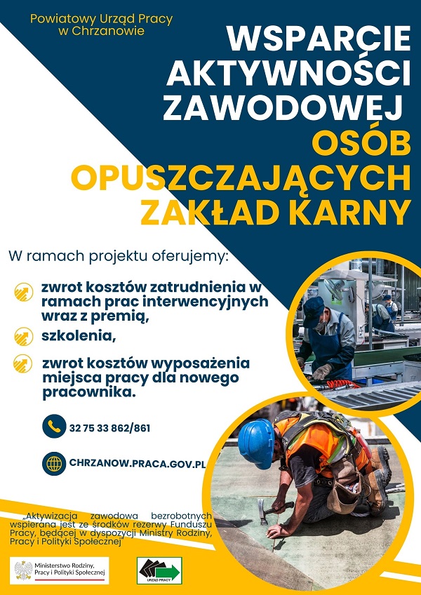 Plakat promujący program aktywizacji dla byłych więźniów