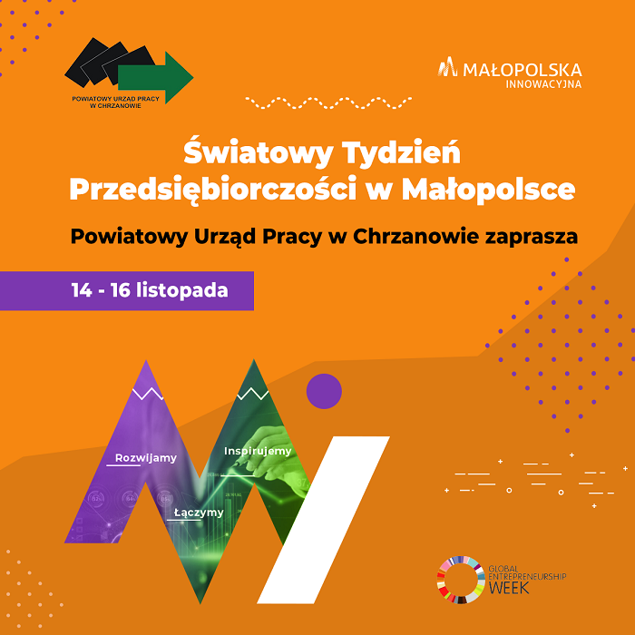 Plakat promujący Światowy Tydzień Przedsiębiorczości